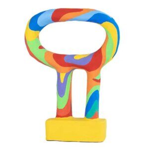Rainbow Asymmetrical papier mache sculpture